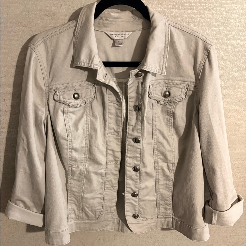 🍁 Christopher & Banks Women’s Light Wash Jean Jacket